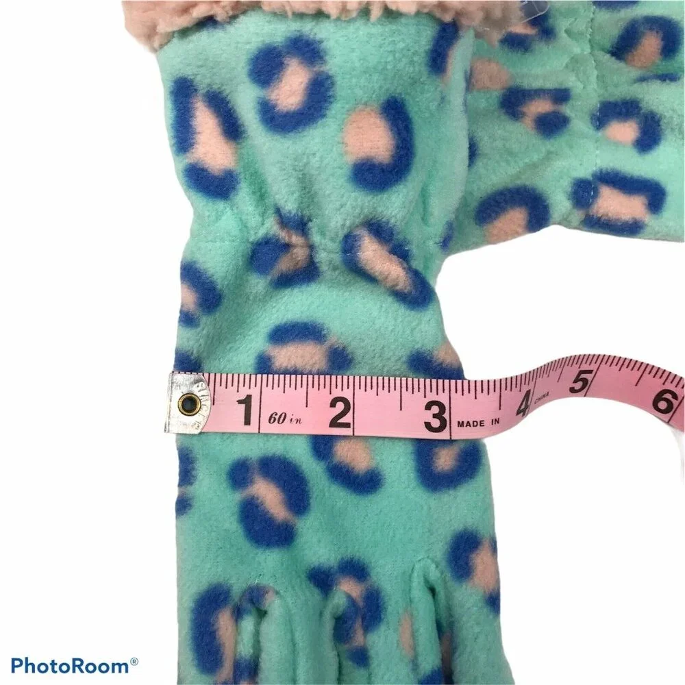 Cat & Jack Girls Size 8-16 Gloves Pink Blue Leopard Print New With Tags